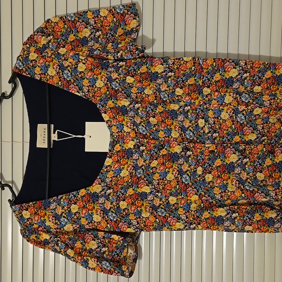 Sezane Victoria Midi Length Square Neckline Floral Print Dress - Picture 6 of 10